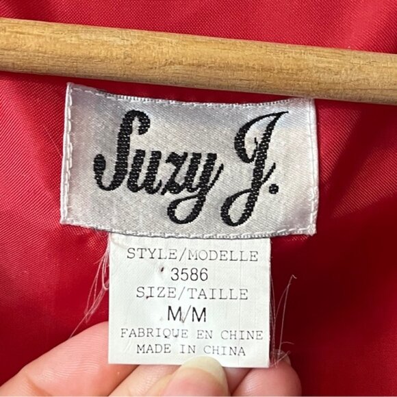 Vintage Suzy J Suede Leather Red Vest - Picture 4 of 5